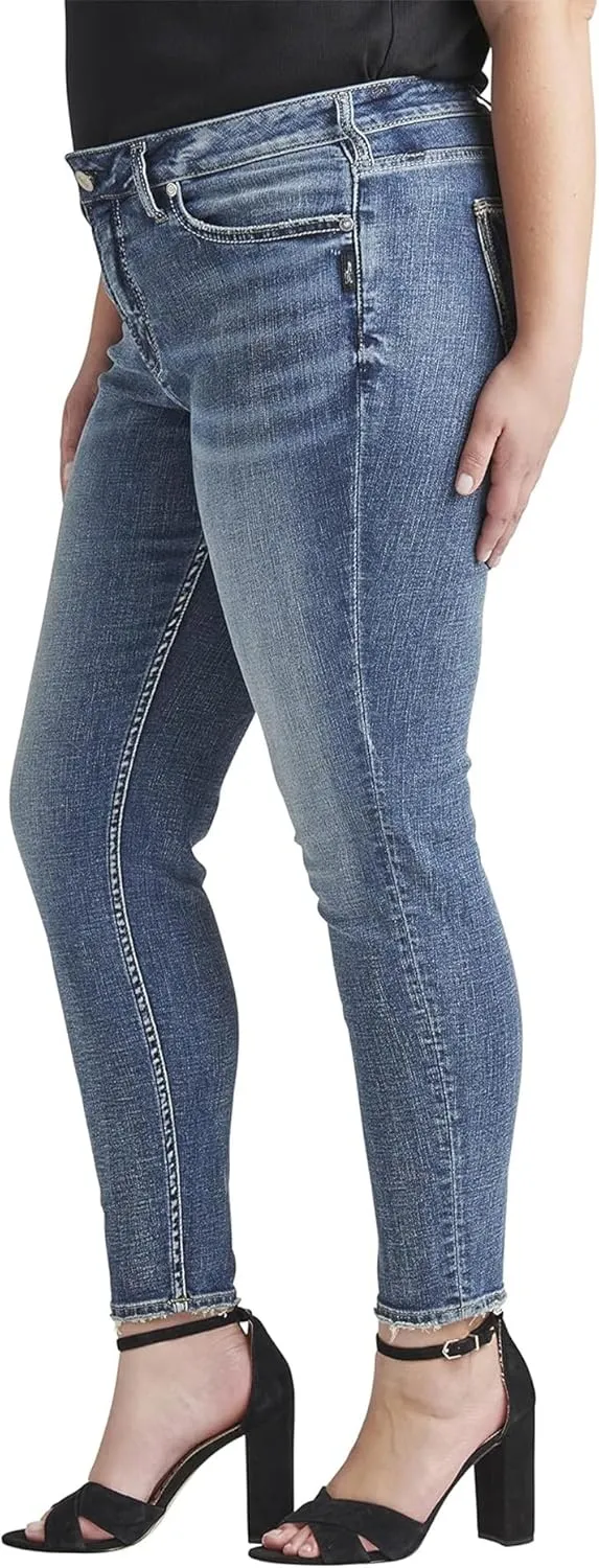 Silver Jeans Co. Women's Plus Size Suki Mid Rise Skinny Jeans