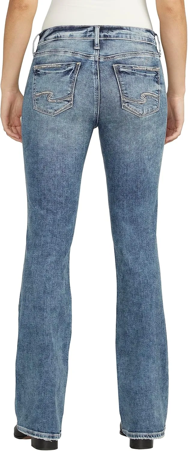 Silver Jeans Co. Women's Suki Mid Rise Curvy Fit Bootcut Jeans