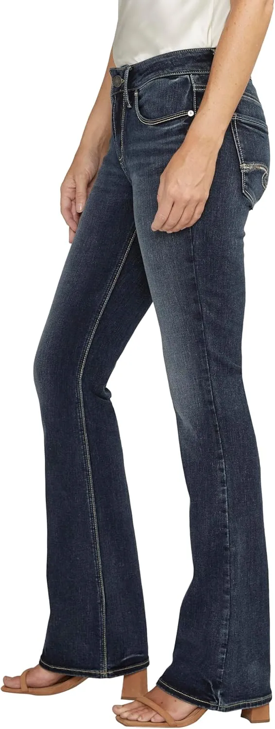 Silver Jeans Co. Women's Suki Mid Rise Curvy Fit Bootcut Jeans