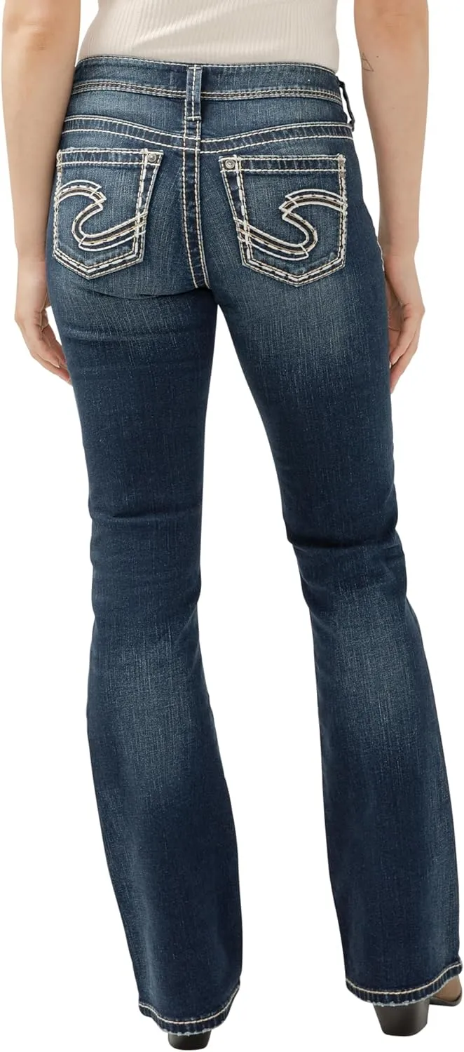 Silver Jeans Co. Women's Suki Mid Rise Curvy Fit Bootcut Jeans