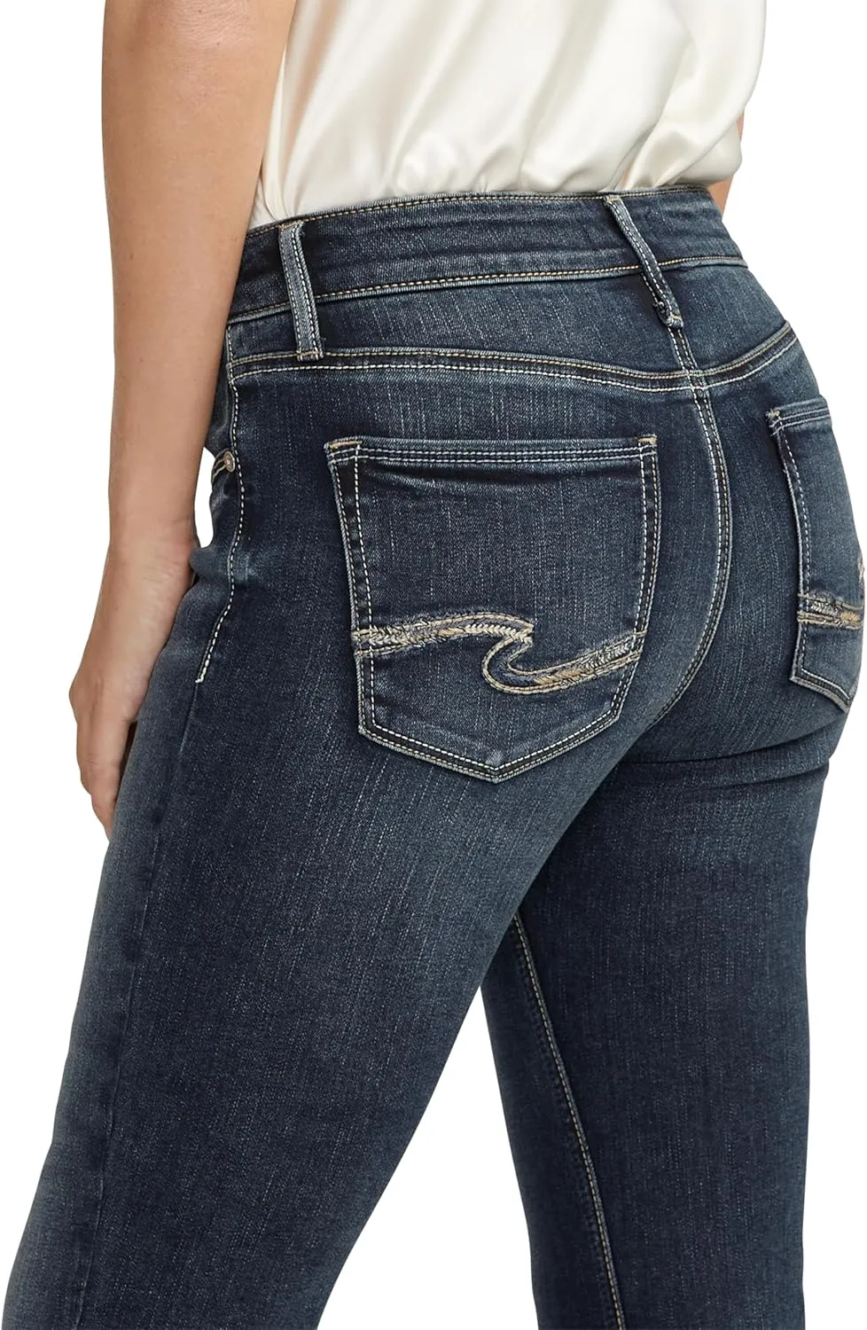Silver Jeans Co. Women's Suki Mid Rise Curvy Fit Bootcut Jeans
