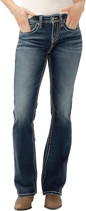 Silver Jeans Co. Women's Suki Mid Rise Curvy Fit Bootcut Jeans