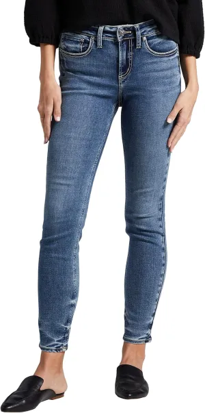 Silver Jeans Co. Women's Suki Mid Rise Curvy Fit Skinny Jeans