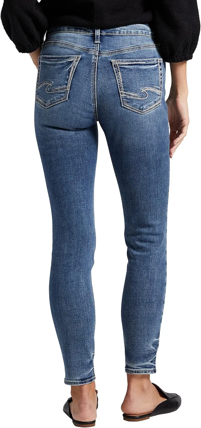 Silver Jeans Co. Women's Suki Mid Rise Curvy Fit Skinny Jeans