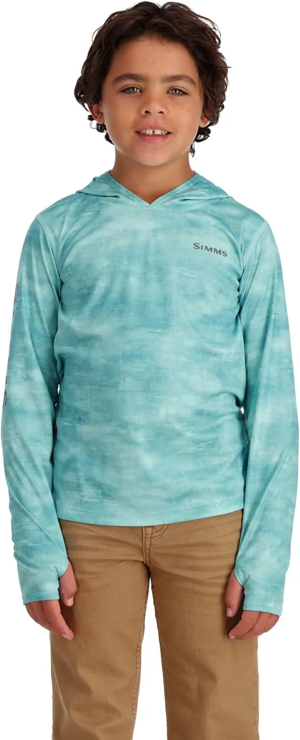 Simms Youth Solar Tech UPF 50 Fishing Shirt, SPF Hoody Shirt