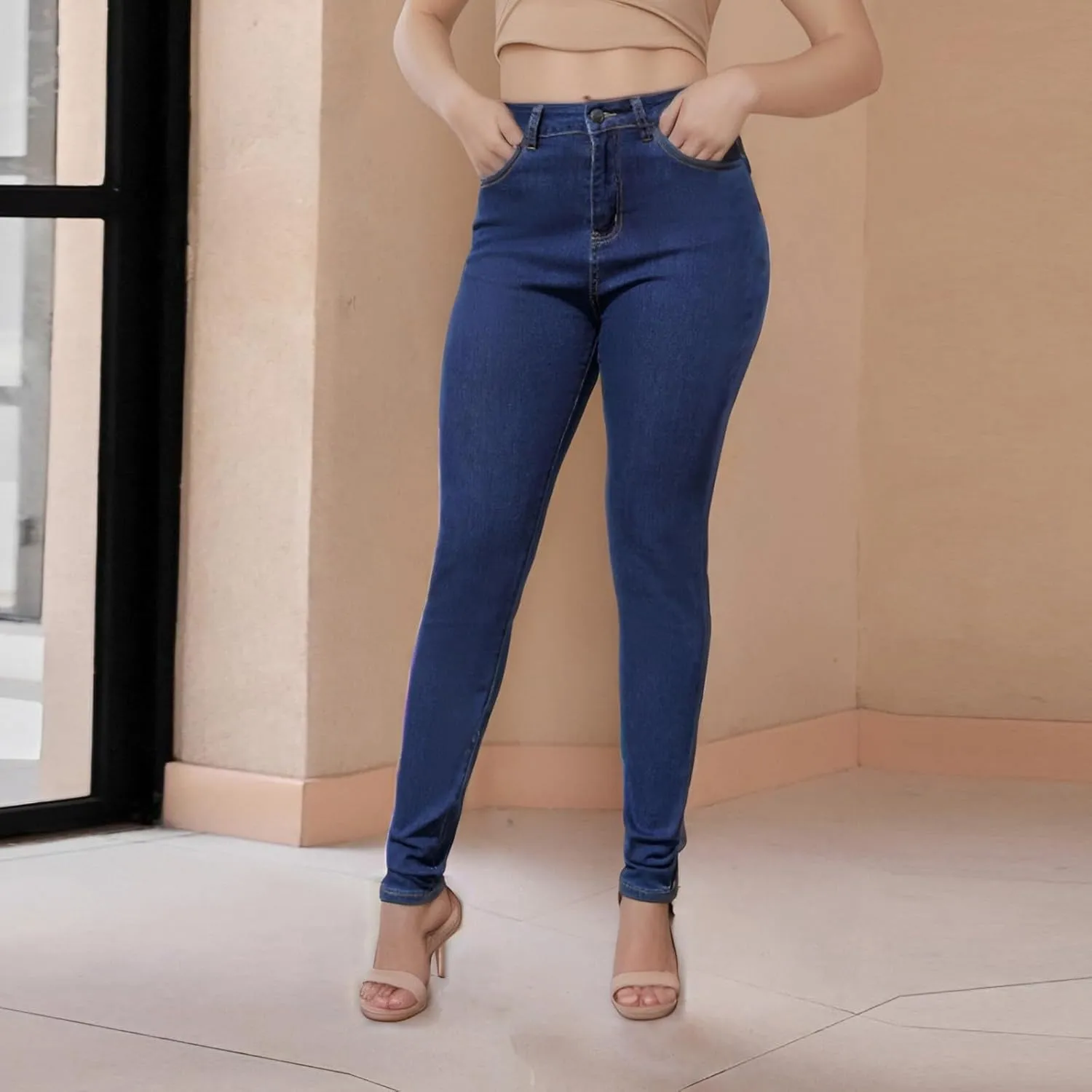 Skinny Jeans Women High Waisted Slim Fit Tapered Jeans Slim Jeans Riding Jeans Sexy Springy Booty Lift Denim Pants
