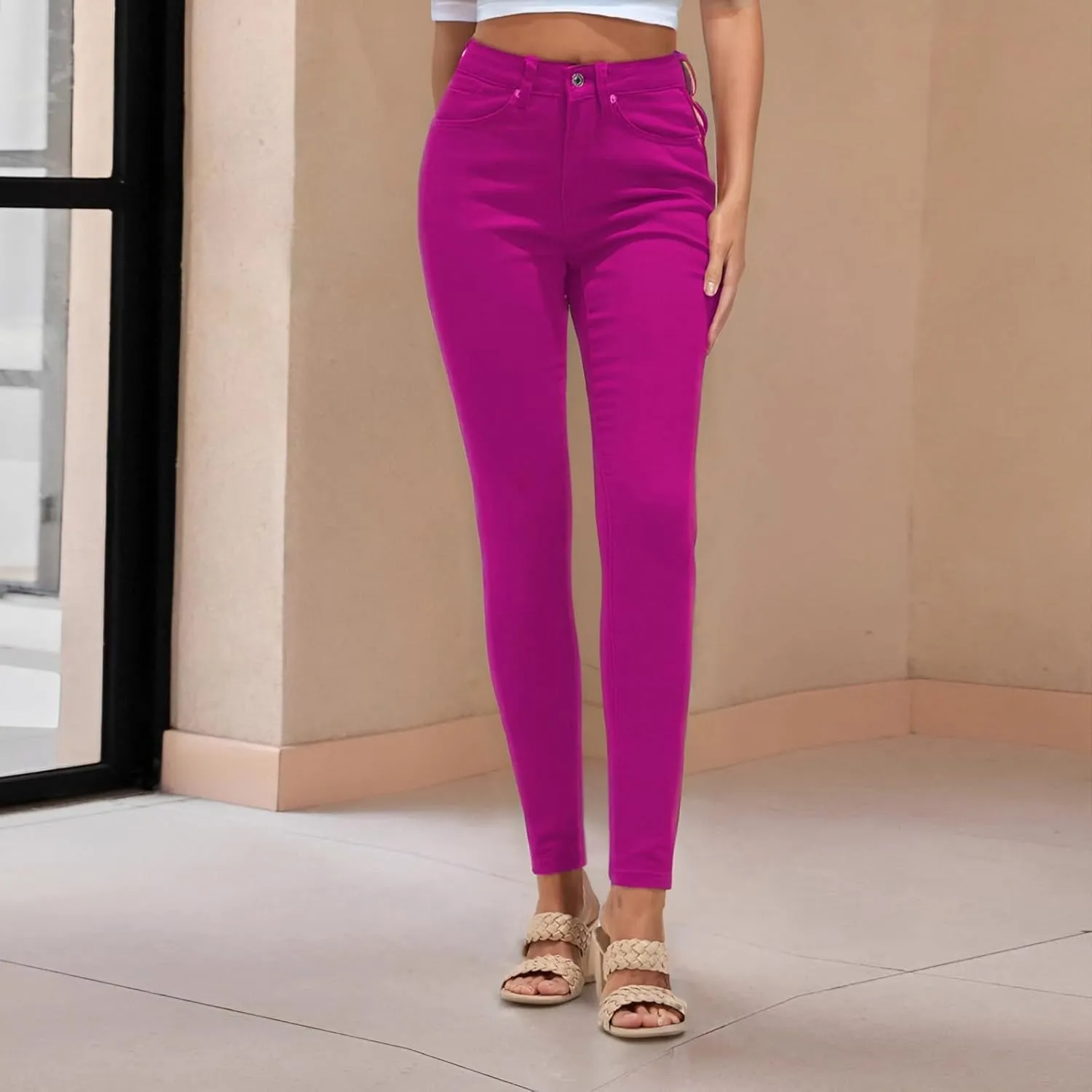 Skinny Jeans Women High Waisted Slim Fit Tapered Jeans Slim Jeans Riding Jeans Sexy Springy Booty Lift Denim Pants