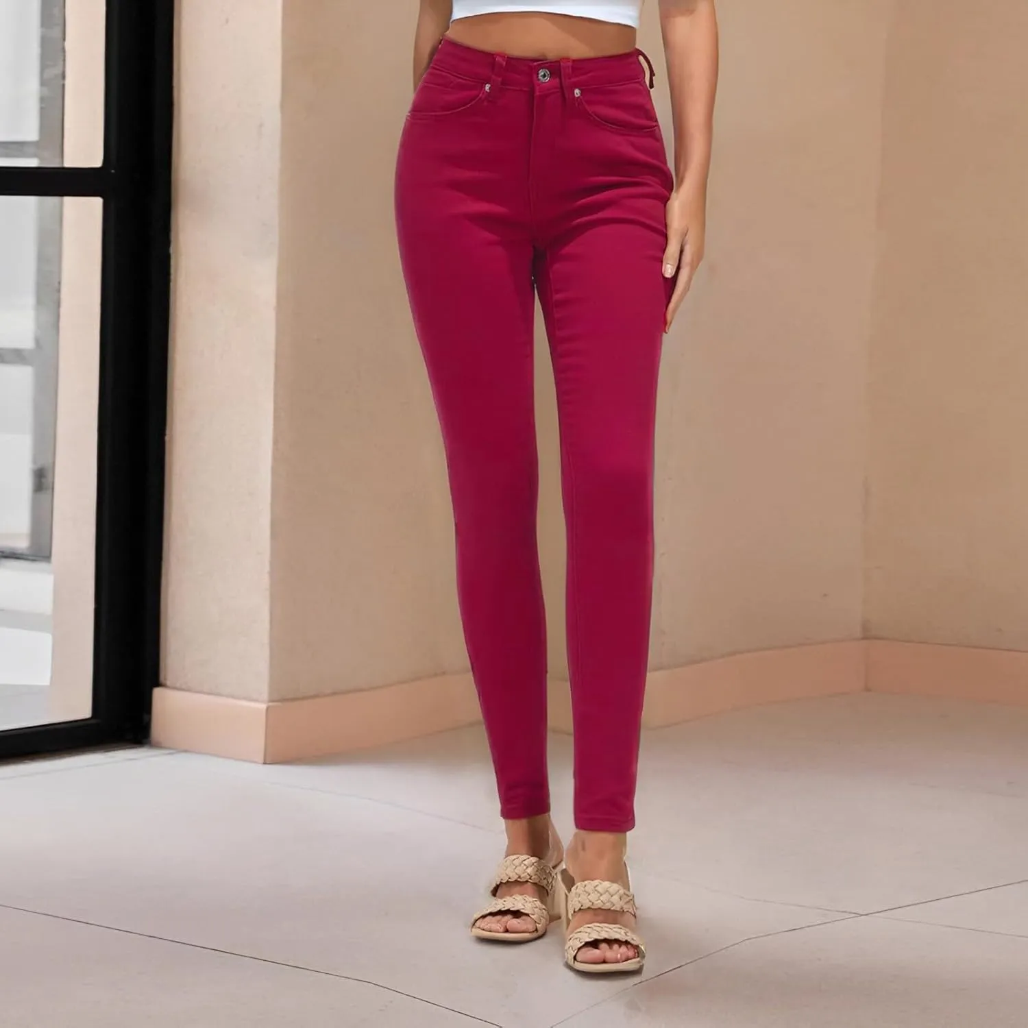 Skinny Jeans Women Slim Fit High Waisted Tapered Jeans Slim Jeans Riding Jeans Sexy Springy Booty Lift Denim Pants