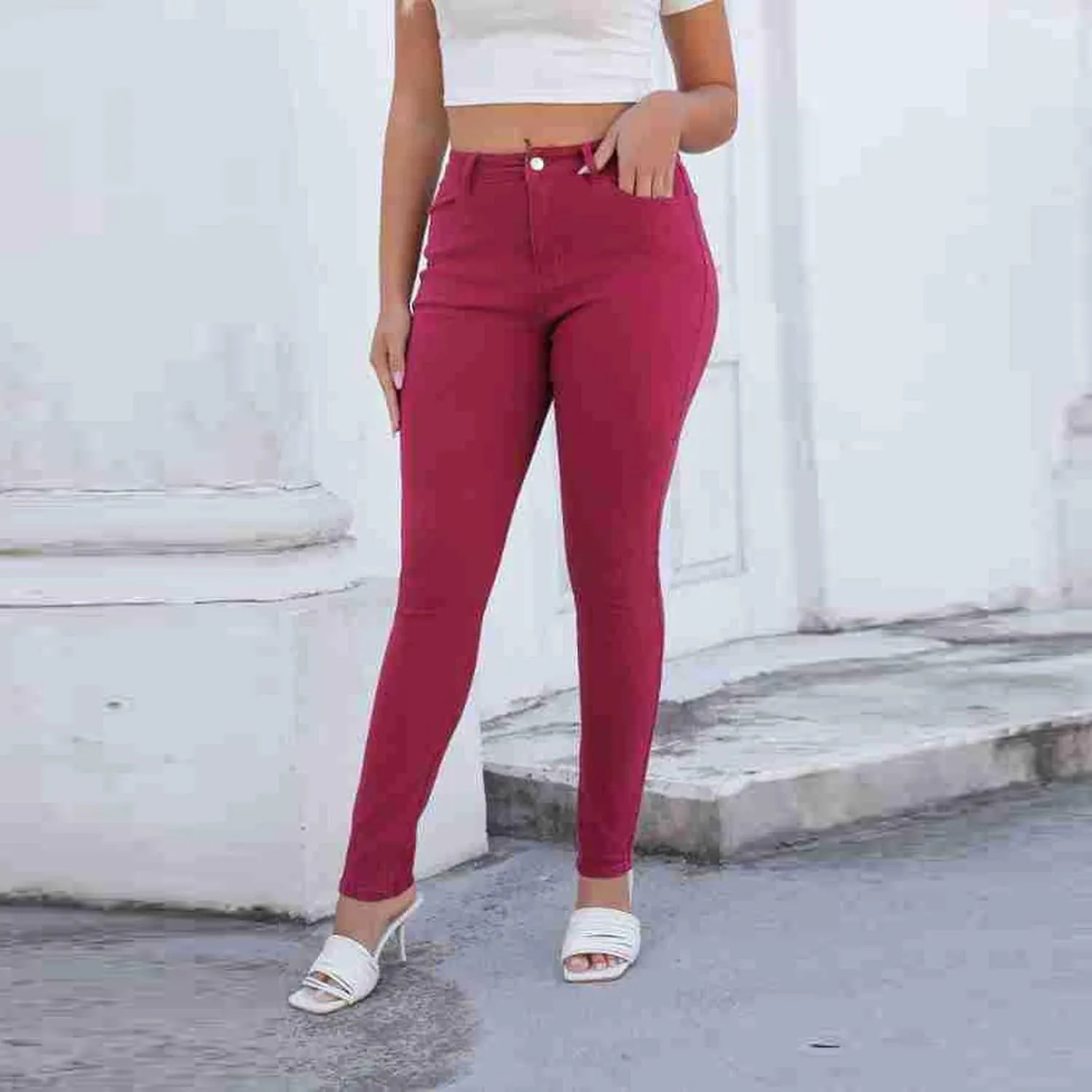 Skinny Jeans Women Slim Fit High Waisted Tapered Jeans Slim Jeans Riding Jeans Sexy Springy Booty Lift Denim Pants