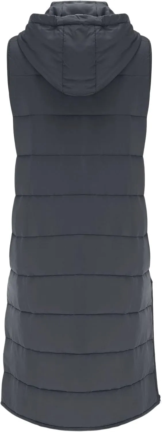 Sleeveless Fleece Jacket Vest with Hood Sleeveless Warm Down Coat with Pockets Quilted Sleeveless Padded Jacket Coat