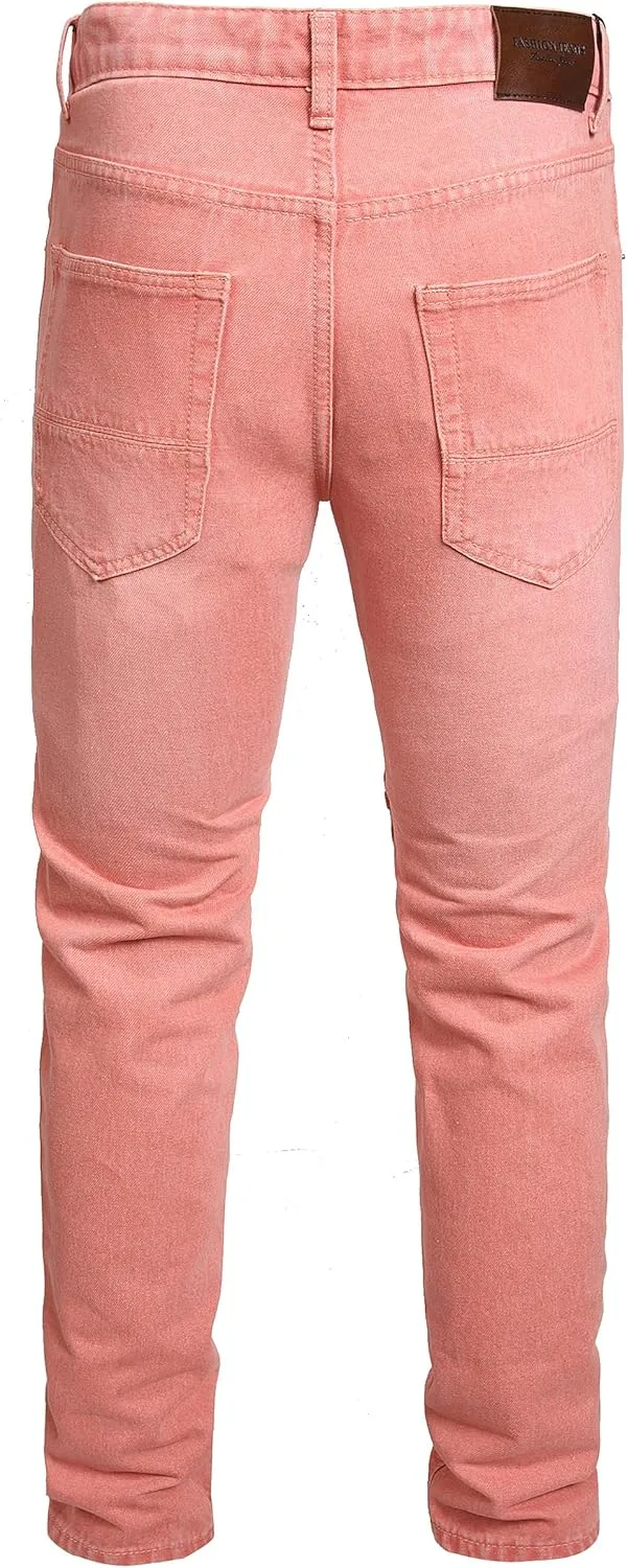 Slim Fit Men's Jeans, Ripped Stretch Jeans Denim Pants