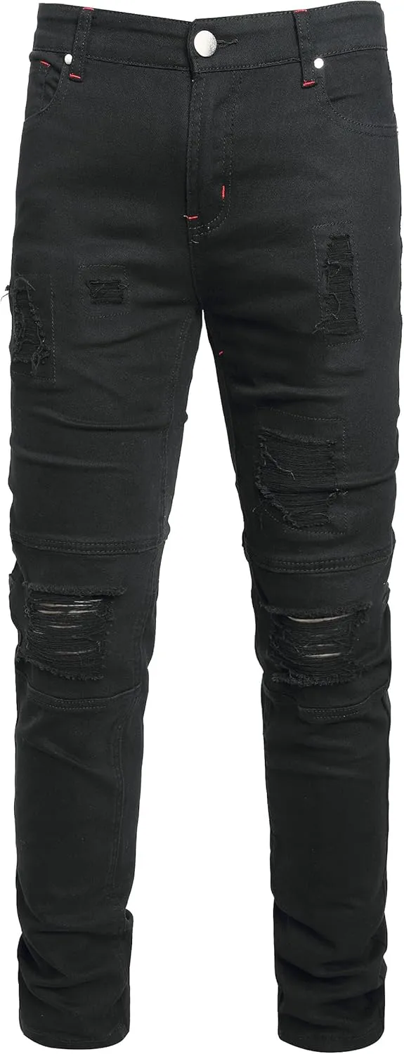 Slim Fit Men's Jeans, Ripped Stretch Jeans Denim Pants