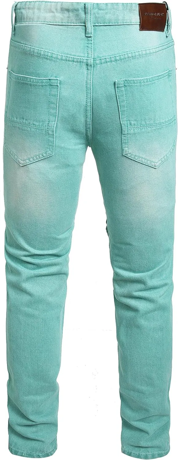 Slim Fit Men's Jeans, Ripped Stretch Jeans Denim Pants
