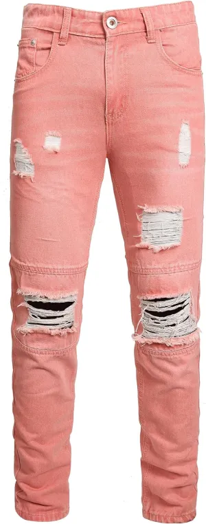 Slim Fit Men's Jeans, Ripped Stretch Jeans Denim Pants