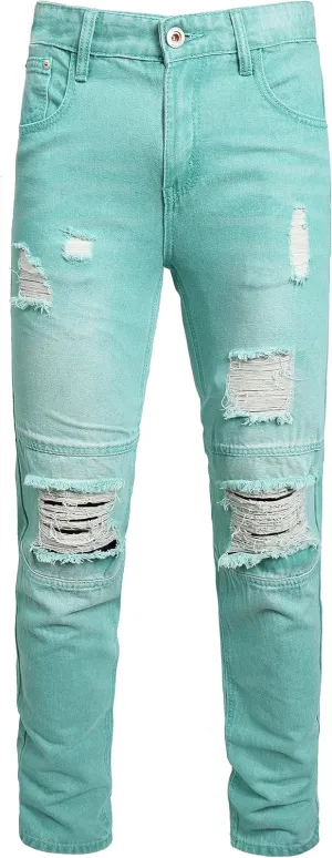 Slim Fit Men's Jeans, Ripped Stretch Jeans Denim Pants