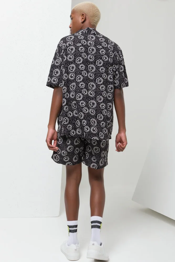 Smiley Resort Shirt Black