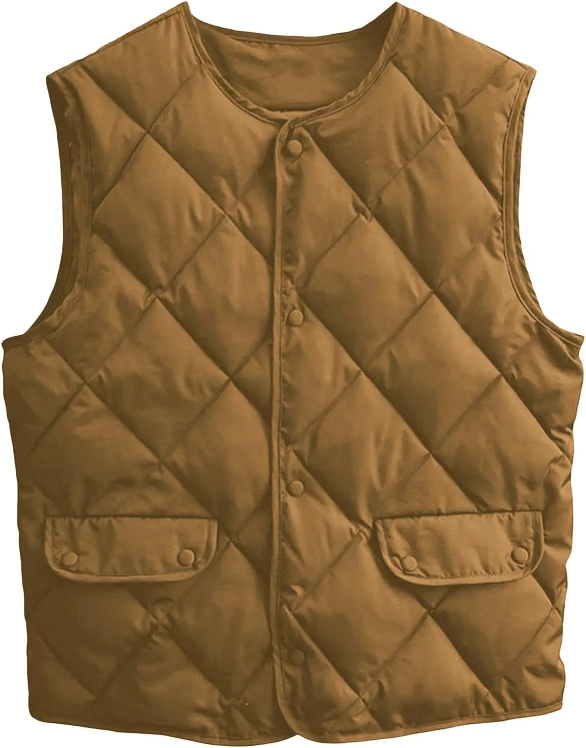 Smoneyful Womens Quilted Vest Lightweight Sleeveless Cotton-Padded Coat Button Down Casual Puffer Jacket Fall Puffy Gilet