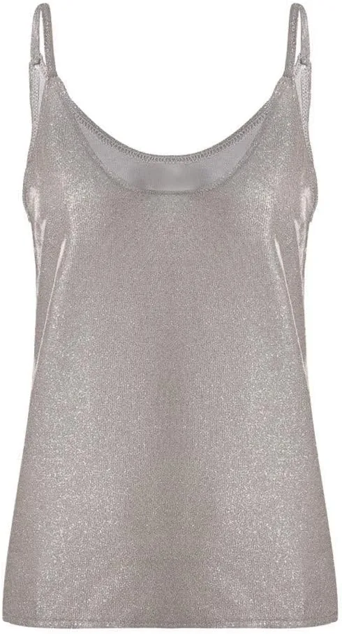 Sparkly Tops for Women Sequined Sling Tanks Top Sexy Off The Shoulder Vest Shirts Shiny Plus Size Loose Camisole Tees