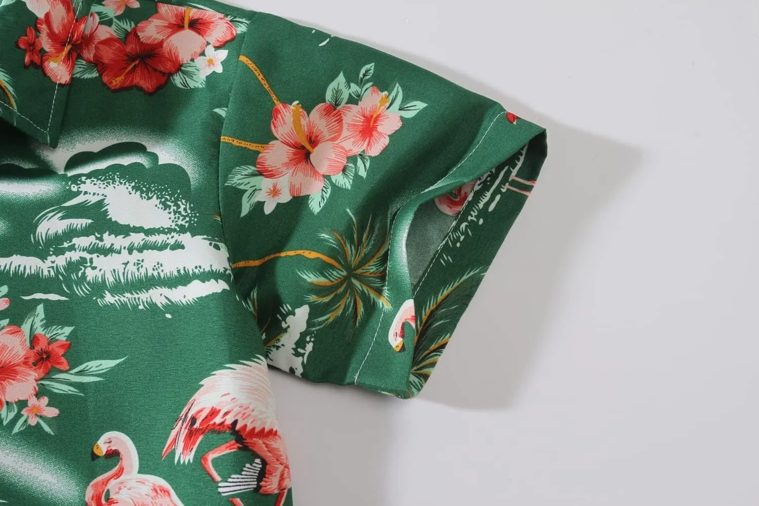 SSLR Big Boys Hawaiian Shirt, Kids Hawaiian Shirt, Flamingos Shirt Short Sleeve Luau Shirt for Kids