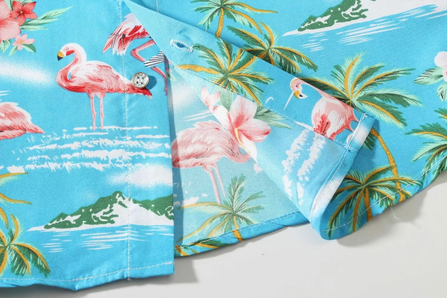 SSLR Big Boys Hawaiian Shirt, Kids Hawaiian Shirt, Flamingos Shirt Short Sleeve Luau Shirt for Kids