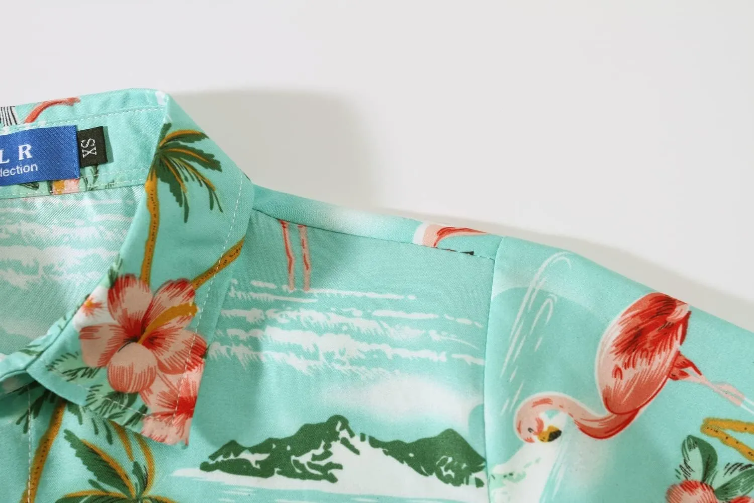 SSLR Big Boys Hawaiian Shirt, Kids Hawaiian Shirt, Flamingos Shirt Short Sleeve Luau Shirt for Kids