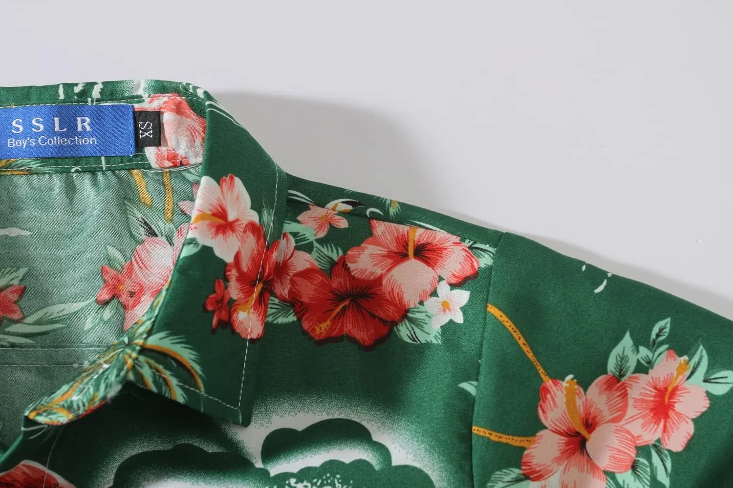SSLR Big Boys Hawaiian Shirt, Kids Hawaiian Shirt, Flamingos Shirt Short Sleeve Luau Shirt for Kids