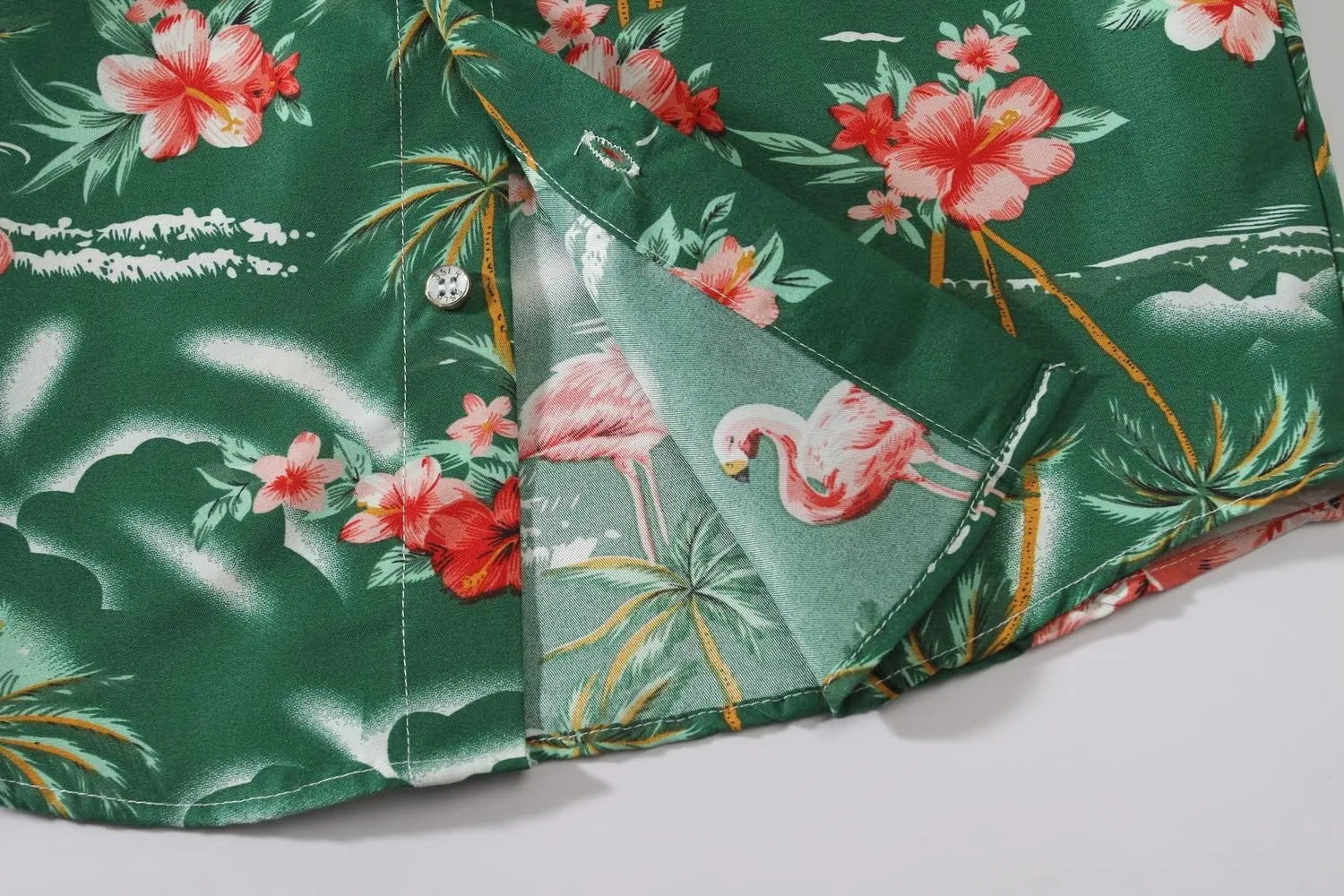 SSLR Big Boys Hawaiian Shirt, Kids Hawaiian Shirt, Flamingos Shirt Short Sleeve Luau Shirt for Kids