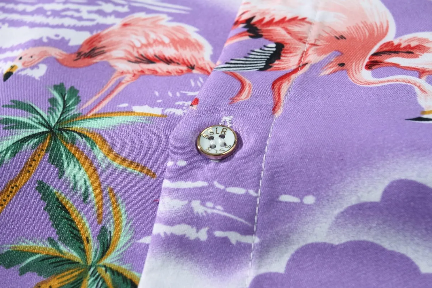SSLR Big Boys Hawaiian Shirt, Kids Hawaiian Shirt, Flamingos Shirt Short Sleeve Luau Shirt for Kids