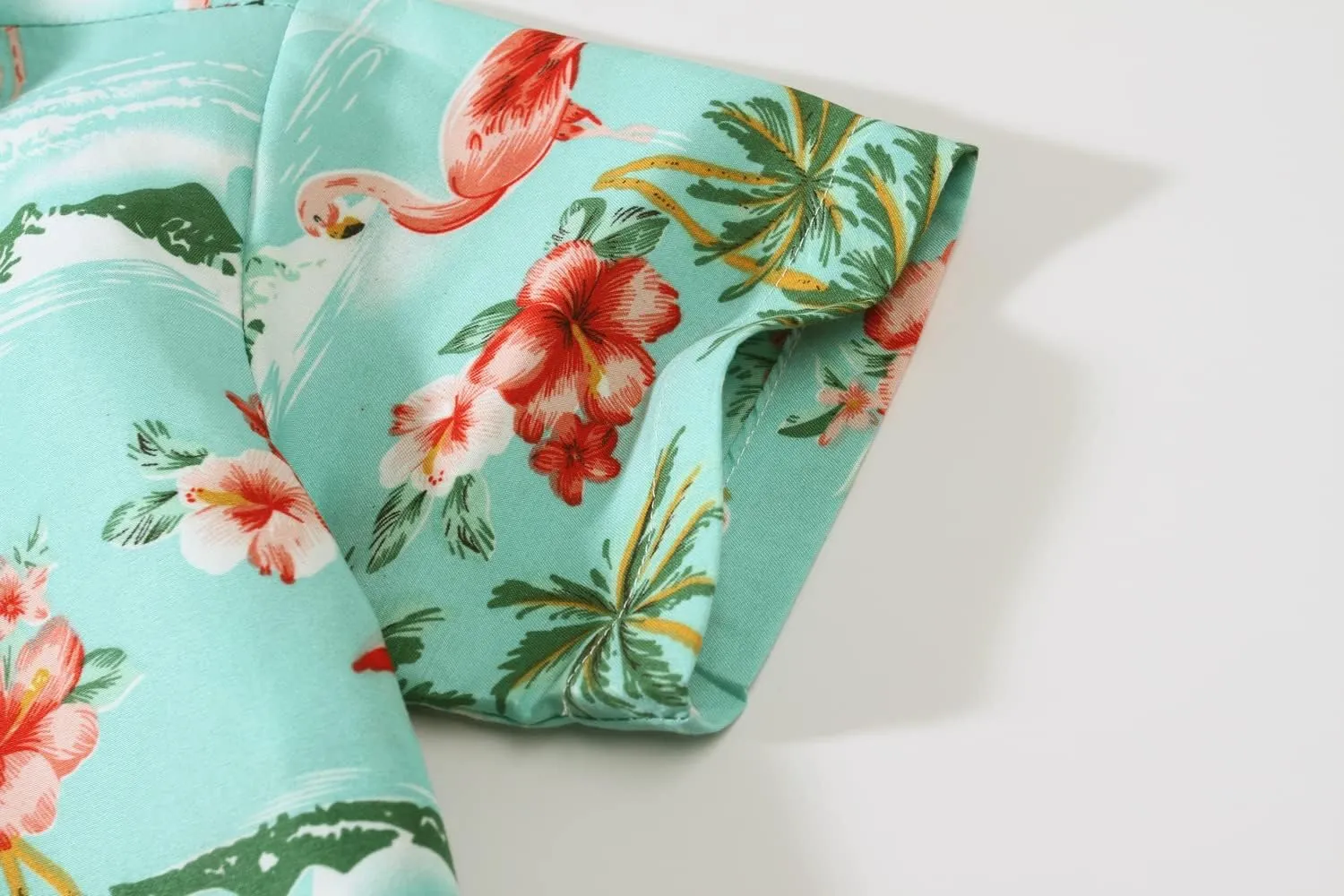 SSLR Big Boys Hawaiian Shirt, Kids Hawaiian Shirt, Flamingos Shirt Short Sleeve Luau Shirt for Kids