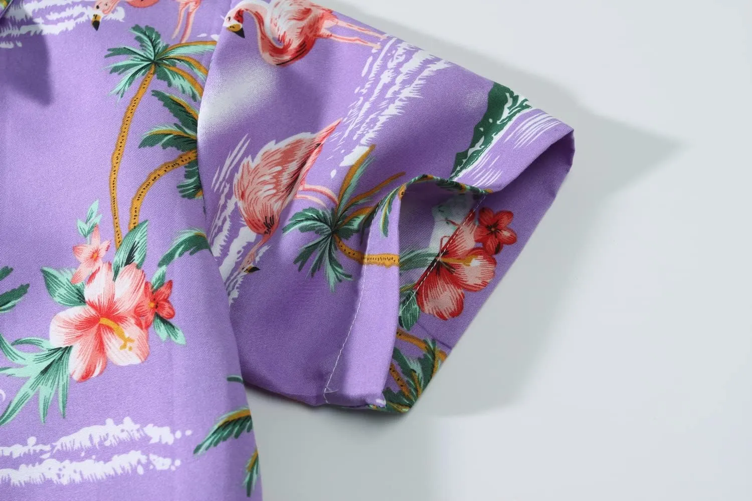 SSLR Big Boys Hawaiian Shirt, Kids Hawaiian Shirt, Flamingos Shirt Short Sleeve Luau Shirt for Kids