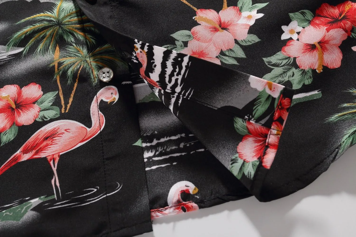 SSLR Big Boys Hawaiian Shirt, Kids Hawaiian Shirt, Flamingos Shirt Short Sleeve Luau Shirt for Kids