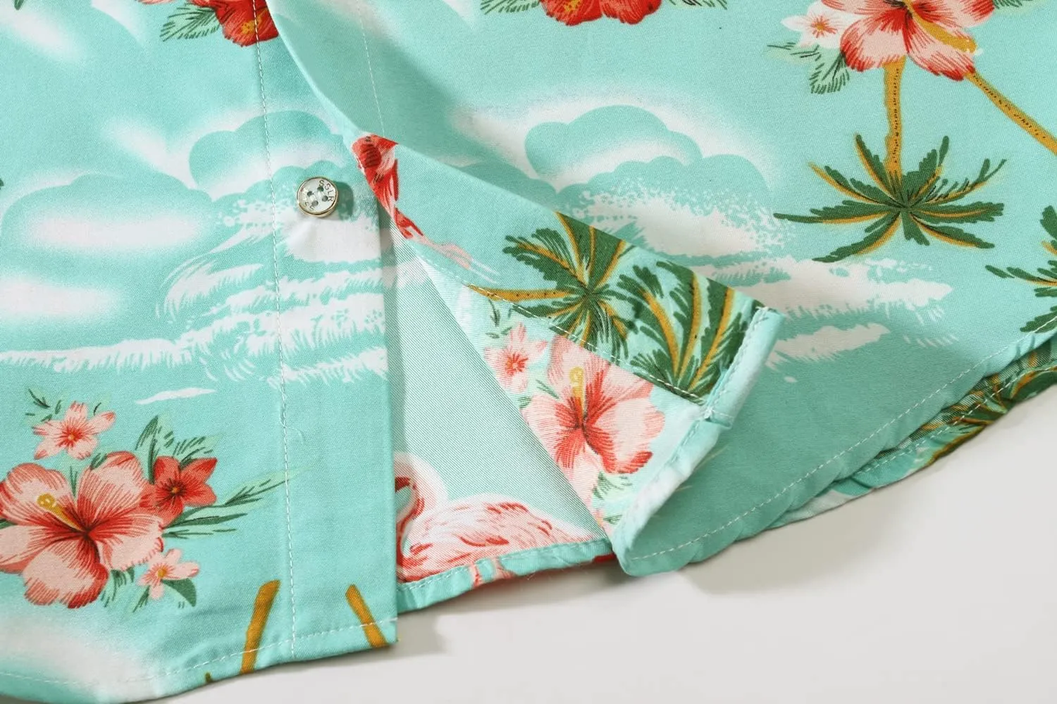 SSLR Big Boys Hawaiian Shirt, Kids Hawaiian Shirt, Flamingos Shirt Short Sleeve Luau Shirt for Kids