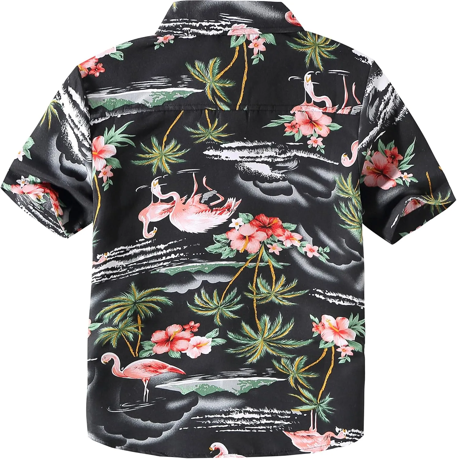 SSLR Big Boys Hawaiian Shirt, Kids Hawaiian Shirt, Flamingos Shirt Short Sleeve Luau Shirt for Kids