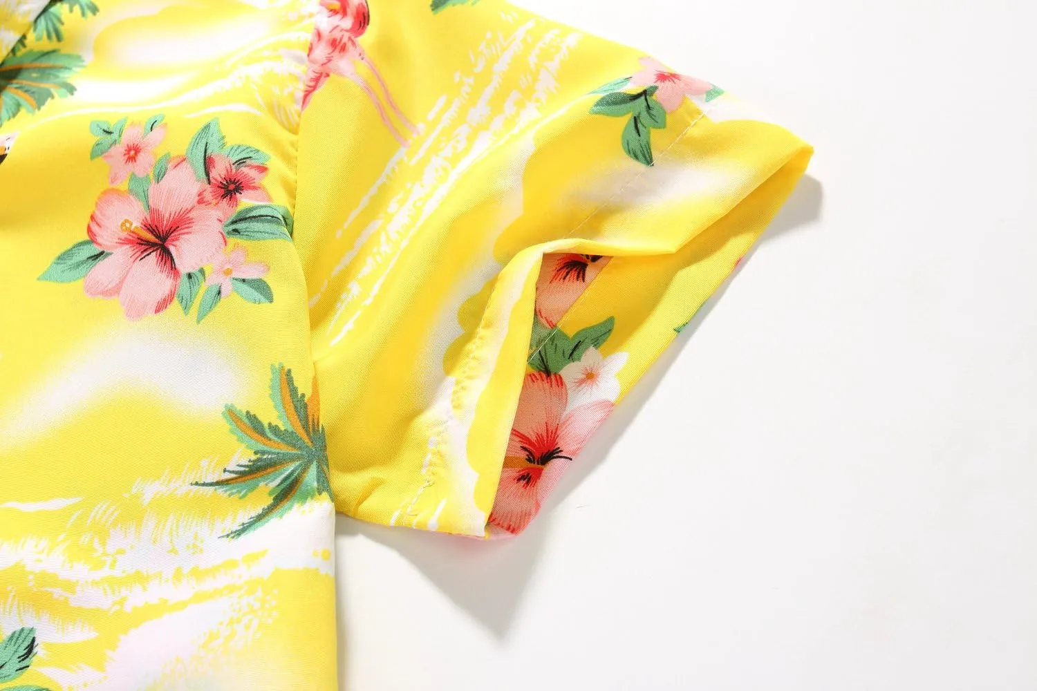 SSLR Big Boys Hawaiian Shirt, Kids Hawaiian Shirt, Flamingos Shirt Short Sleeve Luau Shirt for Kids