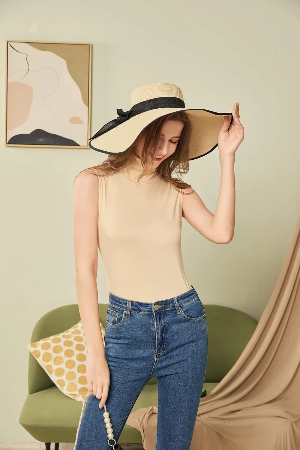 Sunfaynis Women's Soft Cotton Mock Turtleneck Shirt Baselayer Tops Underwear Shirt
