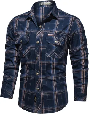 Tactical Long Sleeve Shirts for Men Military Button Up Snap Work Shirts Quick Dry Western Tops