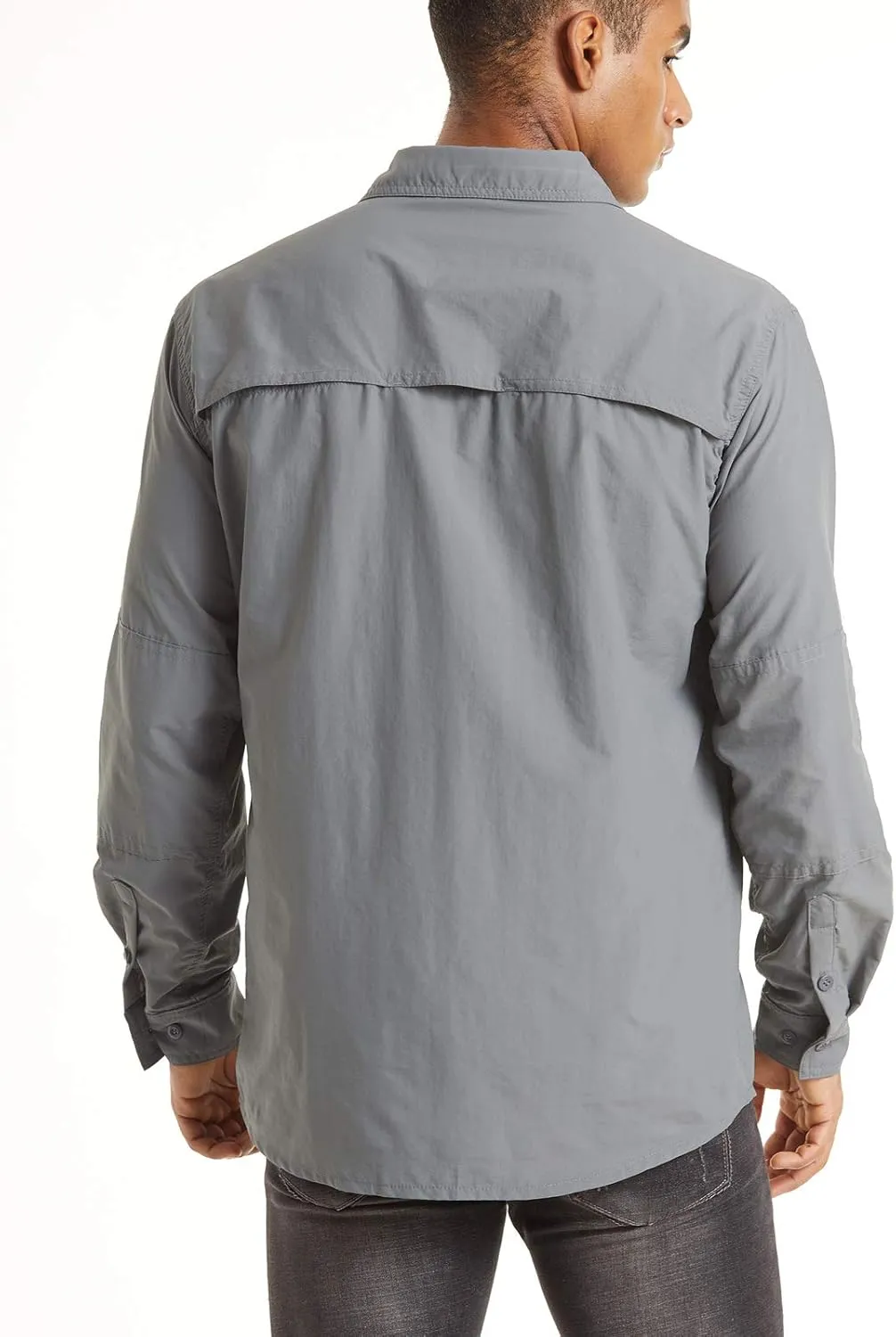 TACVASEN Fishing Shirt for Men, Long Sleeve Shirt Quick Dry Fit, Tactical Shirt Button Up, Work Shirt Lightweight Safari