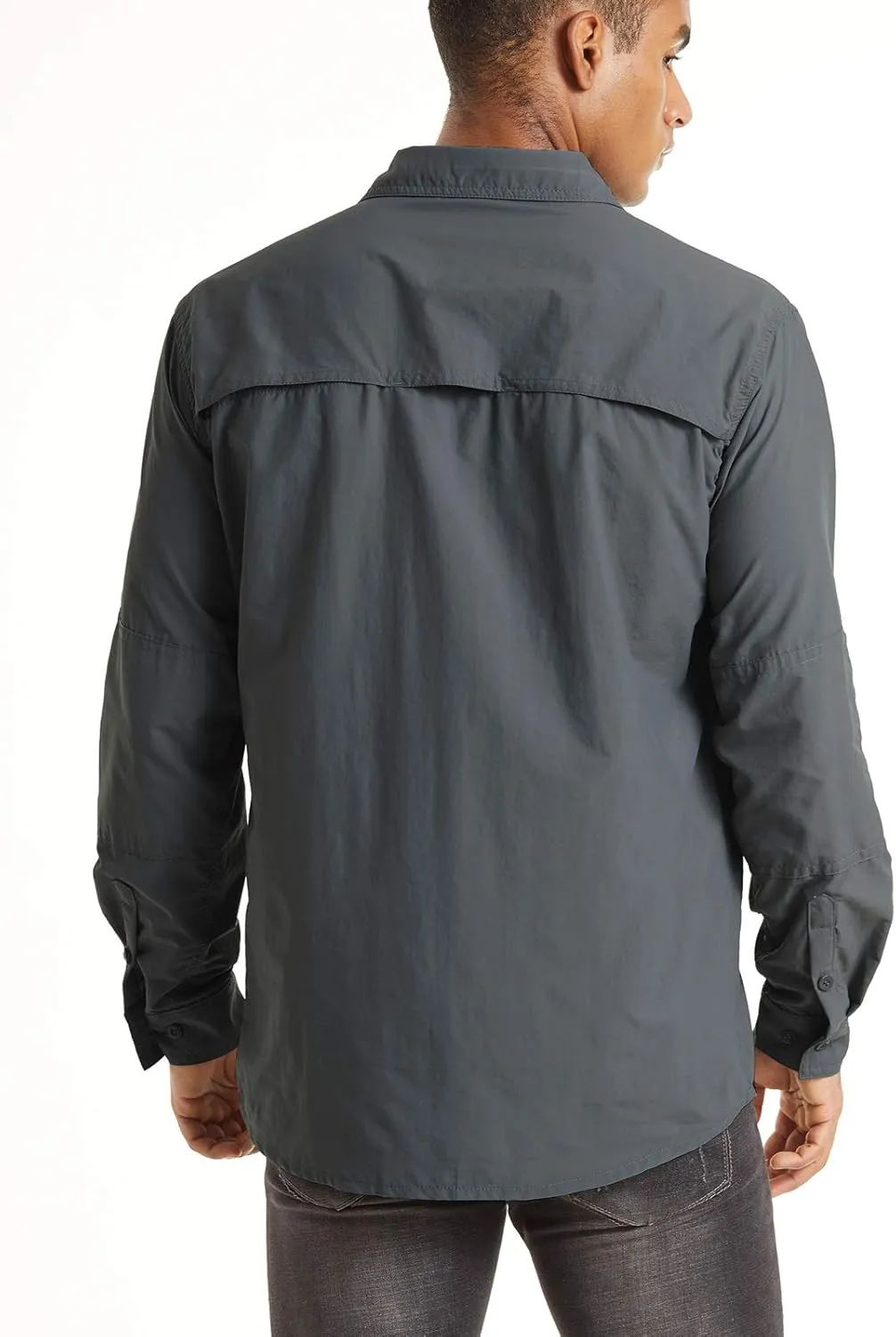 TACVASEN Fishing Shirt for Men, Long Sleeve Shirt Quick Dry Fit, Tactical Shirt Button Up, Work Shirt Lightweight Safari