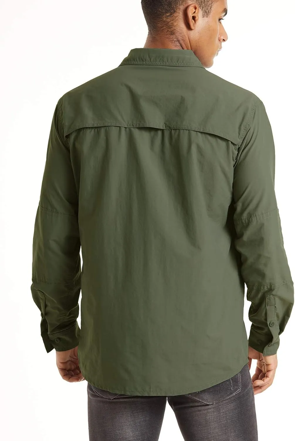 TACVASEN Fishing Shirt for Men, Long Sleeve Shirt Quick Dry Fit, Tactical Shirt Button Up, Work Shirt Lightweight Safari