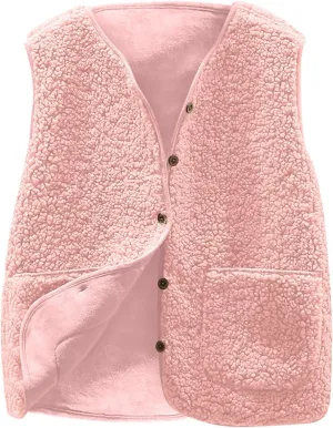 TANGNADE Oversized Vest Women Fuzzy Fleece Sleeveless Vests Button Down Casual Outwear Travel Sherpa Vest Jackets