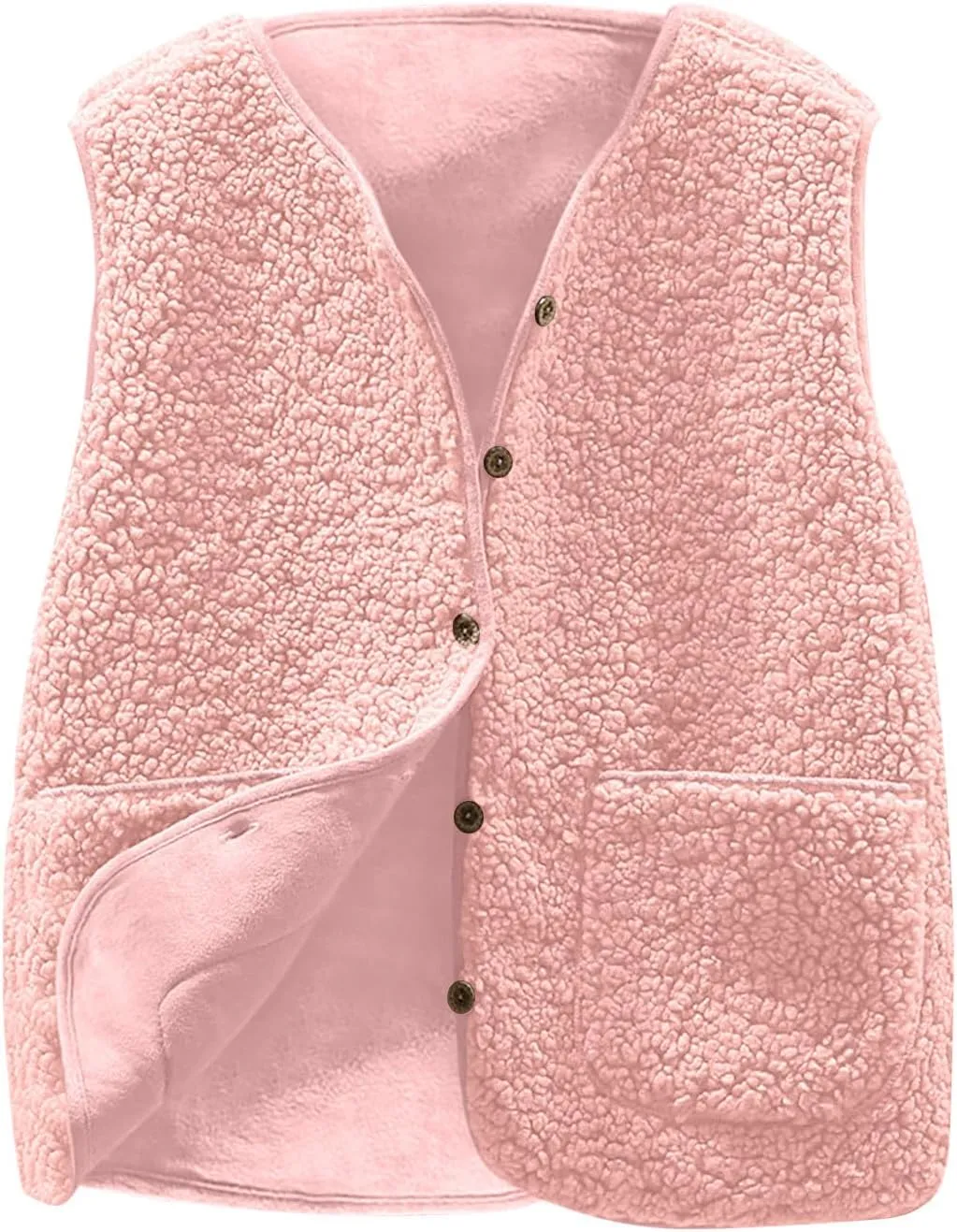 TANGNADE Oversized Vest Women Fuzzy Fleece Sleeveless Vests Button Down Casual Outwear Travel Sherpa Vest Jackets