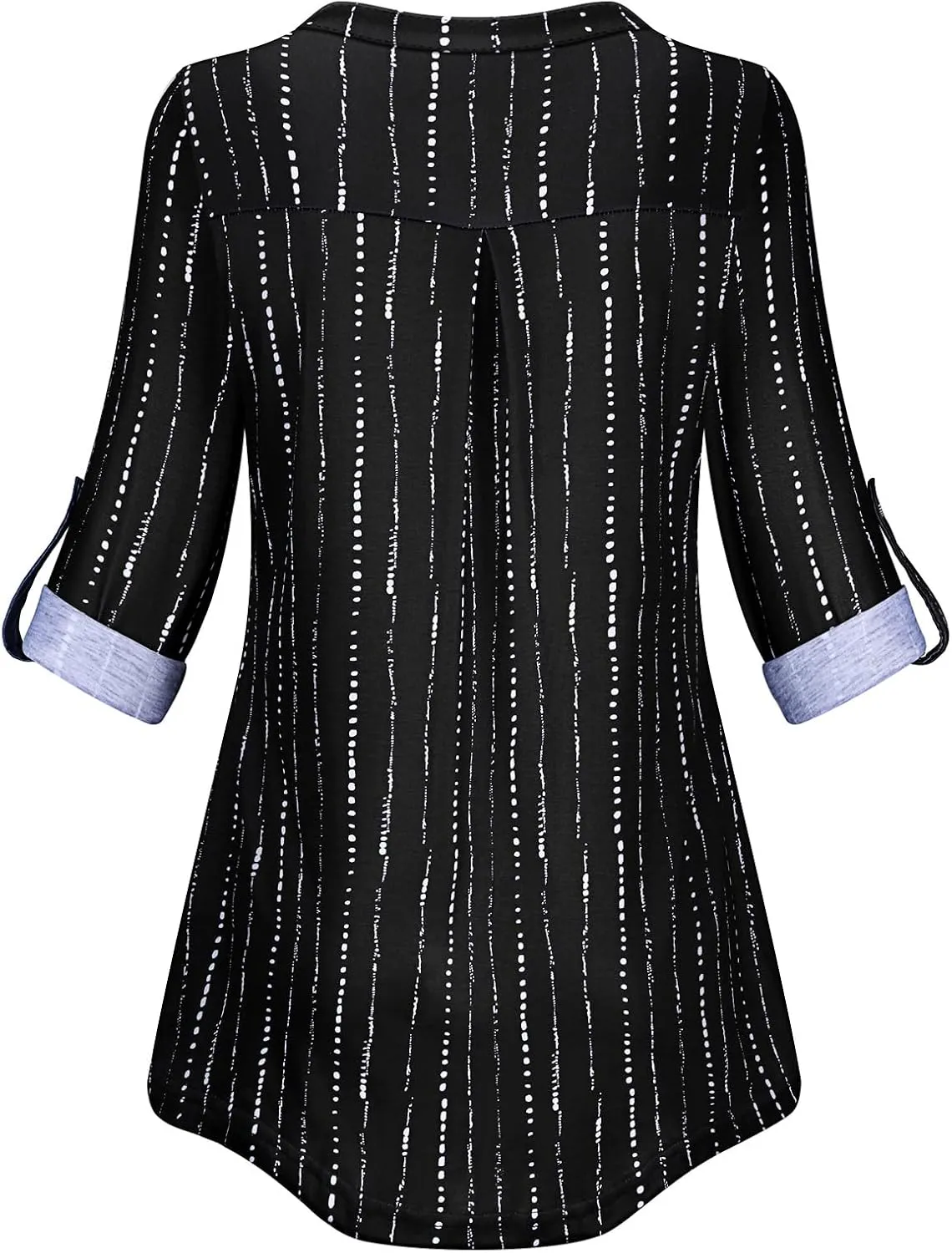 Tanst Sky Womens Casual Long Sleeve Zipped V Neck Plaid Tunic Blouses