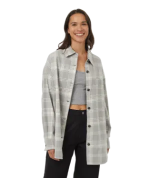 Ten Tree Ladies Stone Grey/Window Plaid Fernwood Flannel Shirt