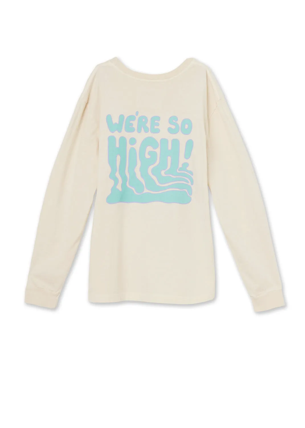 The Haas Brothers So High Adult Unisex Long Sleeve Tee in Cream