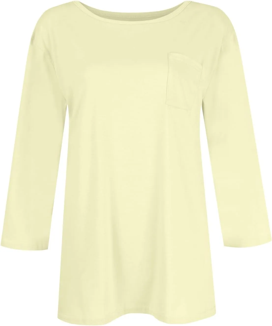 Three Quarter Sleeve Tops Woman Crewneck Cute Shirts Casual Trendy Print Blouses Length T Shirt 2024