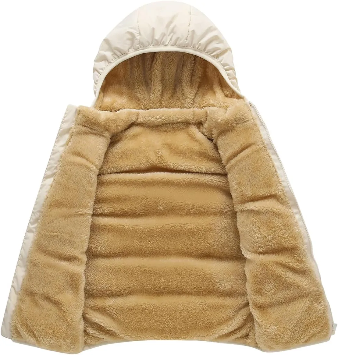 Toddler Puffer Vest Boys Girls Fleece Vest Puffy Toddler Boy Sleeveless Jacket Coat with Removable Hood