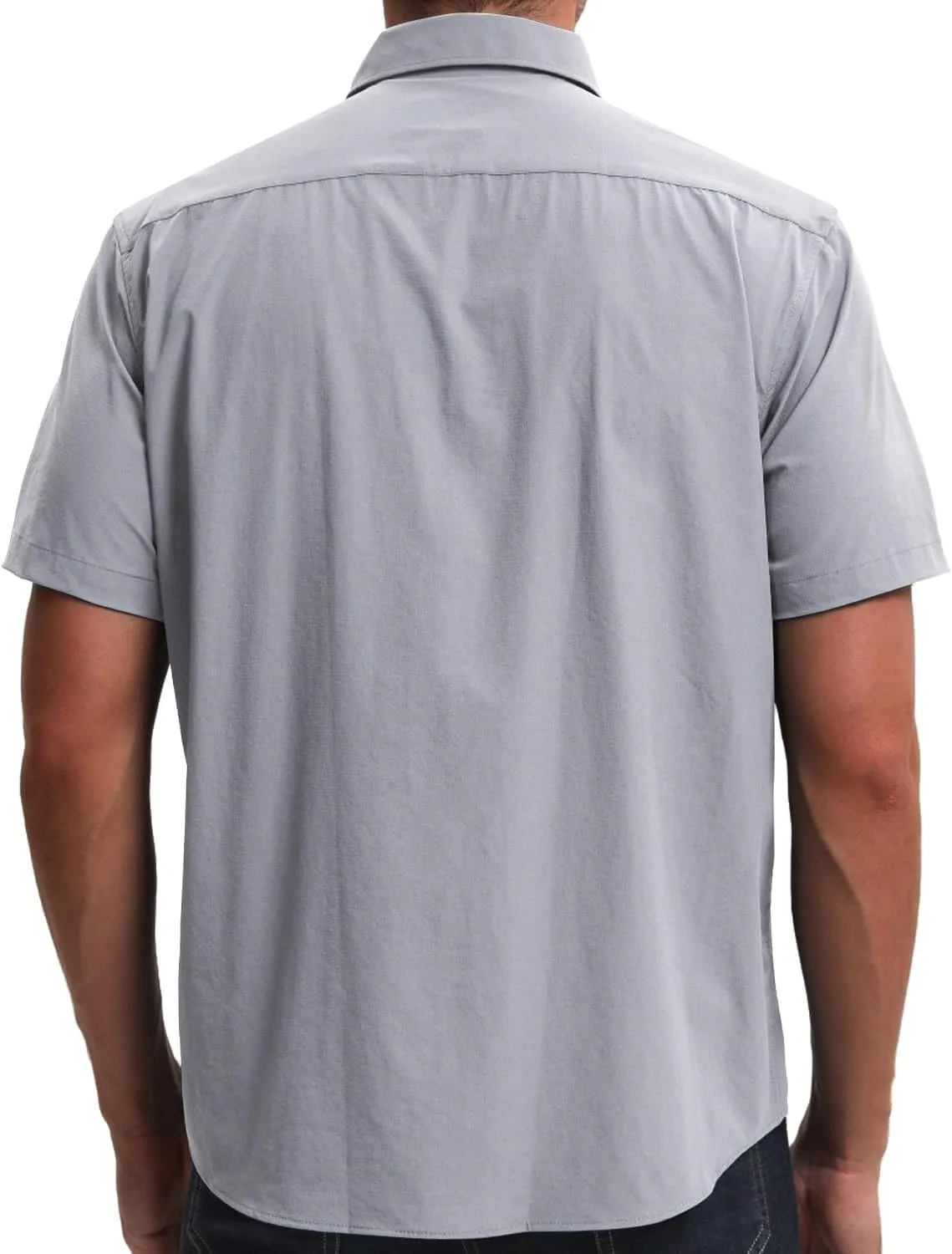 TUNEVUSE Mens Short Sleeve Button Down Shirt Casual Work Dress Shirt Lightweight Summer Shirt with 2 Pockets