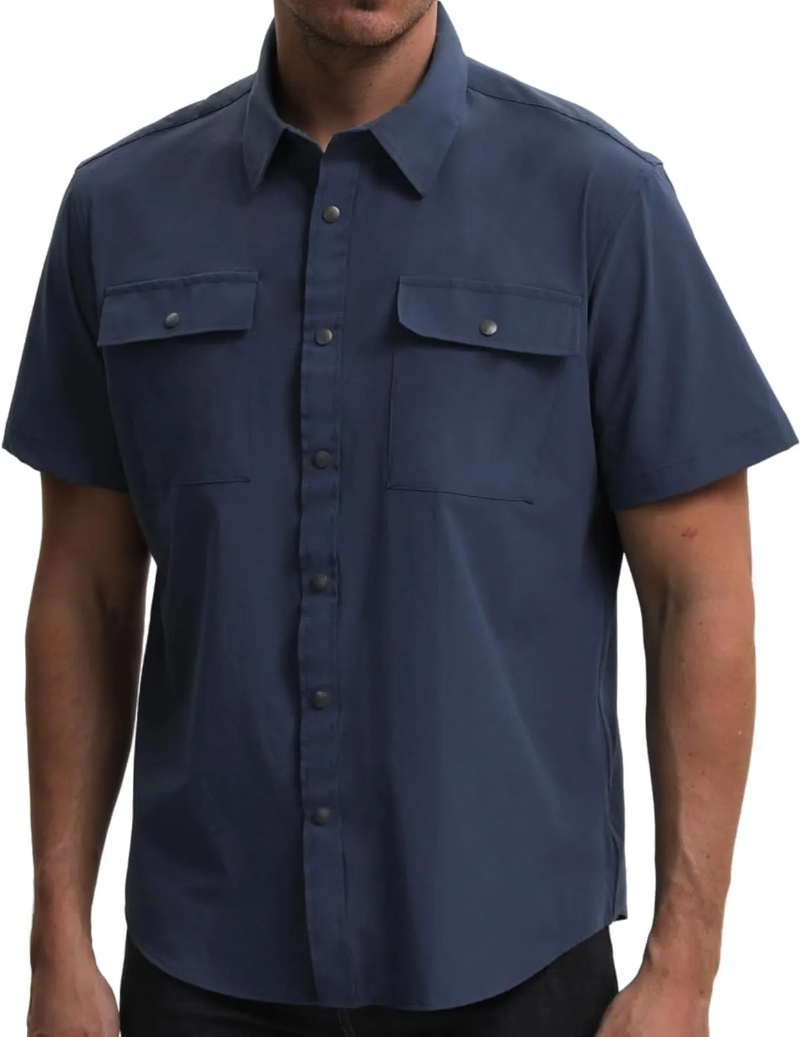 TUNEVUSE Mens Short Sleeve Button Down Shirt Casual Work Dress Shirt Lightweight Summer Shirt with 2 Pockets