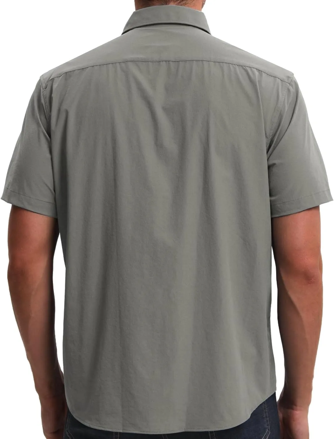 TUNEVUSE Mens Short Sleeve Button Down Shirt Casual Work Dress Shirt Lightweight Summer Shirt with 2 Pockets