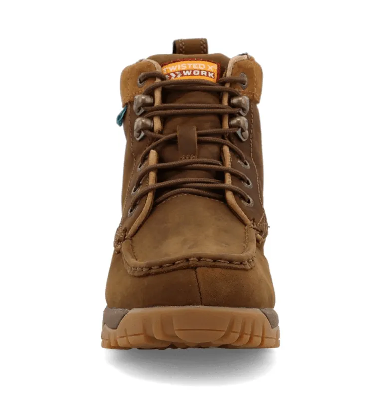 Twisted X Women's Distressed Saddle 4" Waterproof Work Boots WXCW001